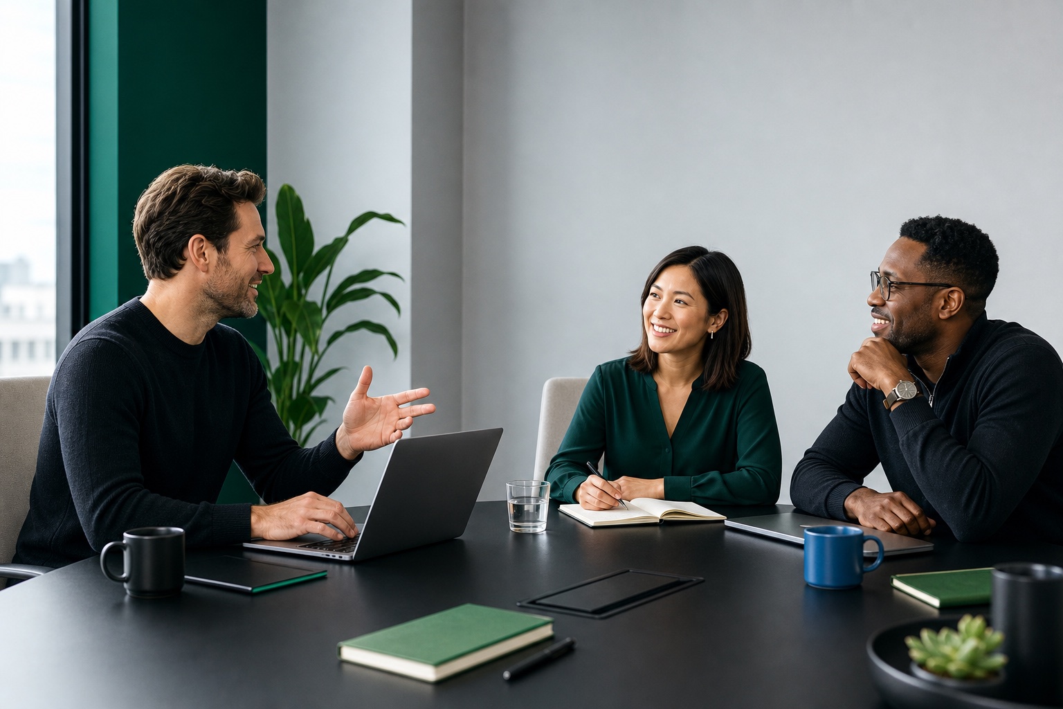 A Customer Success team discussing customer insights in a meeting