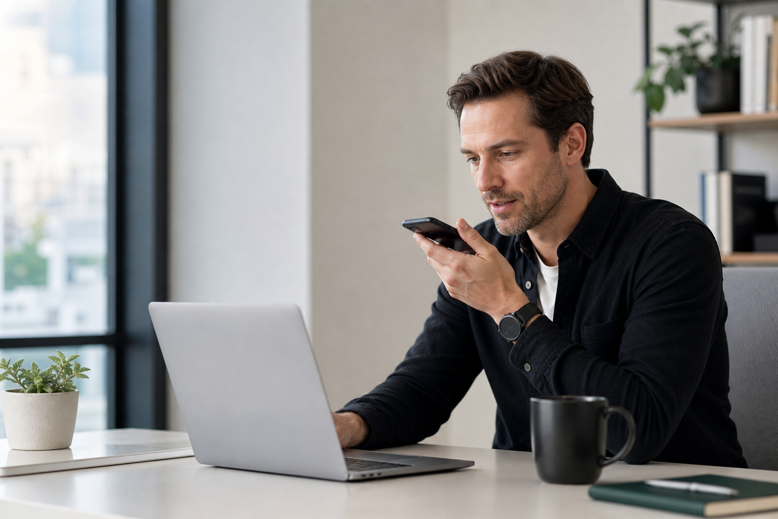 A Customer Success leader recording a quick voice check-in